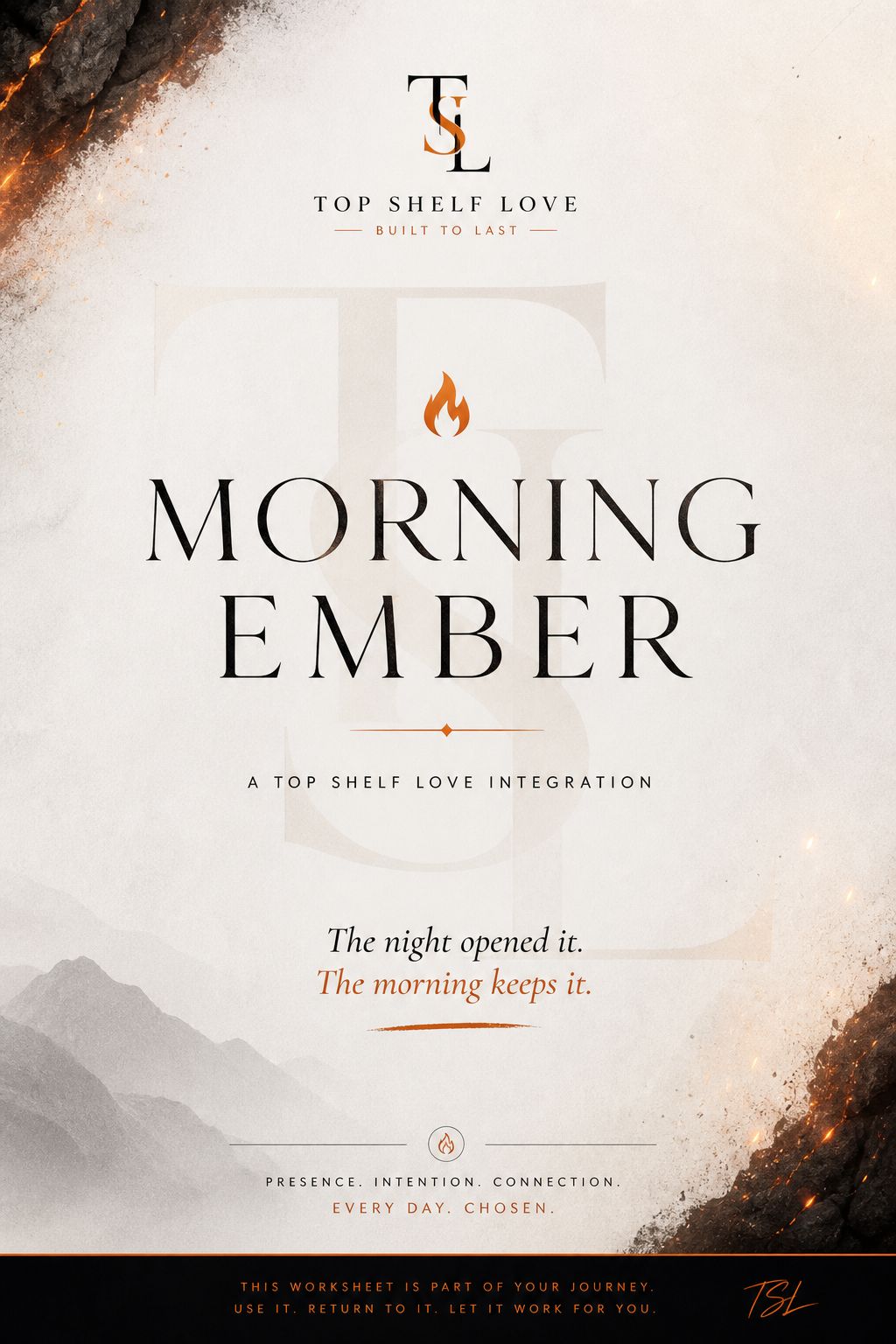 The Morning Ember — soft dawn light over coffee