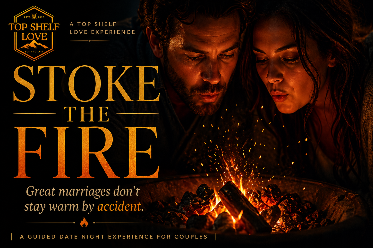 The Stoke the Fire Experience — a couple breathing together by firelight